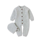 Knitted Romper with Bonnet