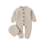 Knitted Romper with Bonnet