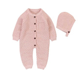 Knitted Romper with Bonnet