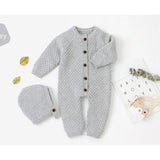 Knitted Romper with Bonnet