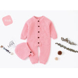Knitted Romper with Bonnet