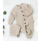 Knitted Romper with Bonnet