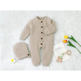 Knitted Romper with Bonnet