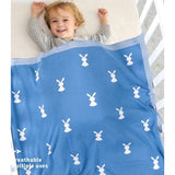 Knitted Rabbit Print Blanket
