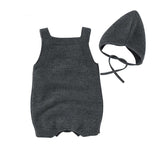 Floral Knitted Romper with Bonnet