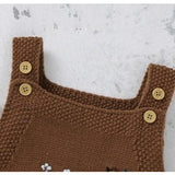 Floral Knitted Romper with Bonnet