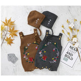 Floral Knitted Romper with Bonnet