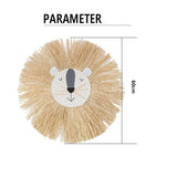 Lion Head Raffia Hanging Safari & Boho Nursery Decor