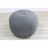 Knitted  Round Pouffe Ottoman - Cozy Nursery