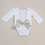 Baby Girl Lace Romper with Bow - Cozy Nursery