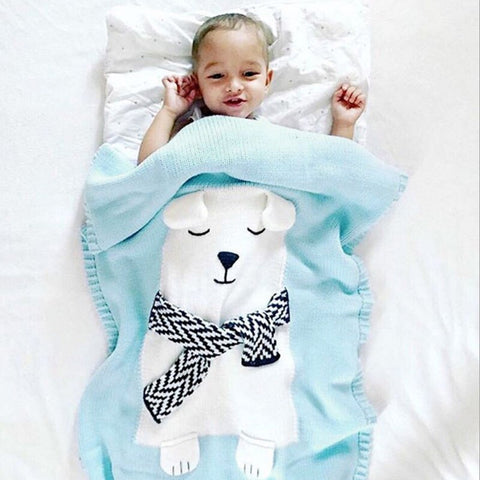 Polar Bear Baby Knitted Blanket