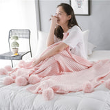 Cotton Pompom Blanket - Cozy Nursery