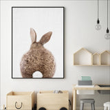 Bunny Rabbit Tail Canvas Colour Image - Cozy Nursery