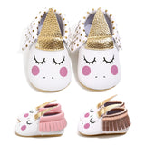 Blush Unicorn Leather Shoes - Cozy Nursery