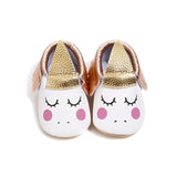 Blush Unicorn Leather Shoes - Cozy Nursery