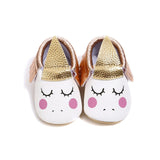 Blush Unicorn Leather Shoes - Cozy Nursery