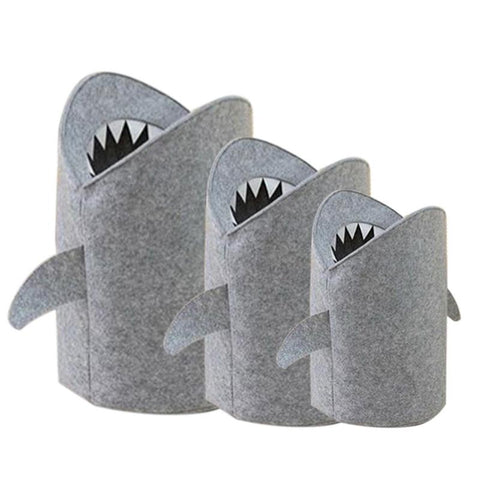 Nordic Style Felt Toy and  Laundry Bag Shark Design - Cozy Nursery
