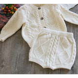 Baby Knit Cardigan + Shorts Suit