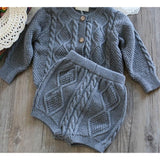 Baby Knit Cardigan + Shorts Suit
