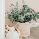 KIds Woven Cotton Rope Storage Baskets with Pom-Poms - Cozy Nursery