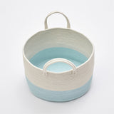 Woven Cotton Rope Storage Basket with Pom-Poms - Cozy Nursery