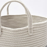 Woven Cotton Rope Storage Basket with Pom-Poms - Cozy Nursery