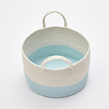 Woven Cotton Rope Storage Basket with Pom-Poms - Cozy Nursery
