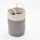Woven Cotton Rope Storage Basket with Pom-Poms - Cozy Nursery