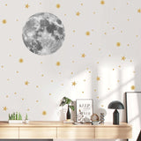 Moon and gold stars Wall Stickers - Cozy Nursery