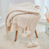 Large Knitted Blanket with Tassels 250x240 - Cozy Nursery