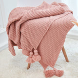 Large Knitted Blanket with Tassels 250x240 - Cozy Nursery