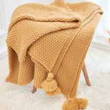 Large Knitted Blanket with Tassels 250x240 - Cozy Nursery