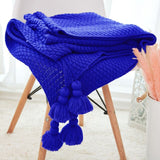Large Knitted Blanket with Tassels 250x240 - Cozy Nursery