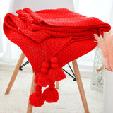 Large Knitted Blanket with Tassels 250x240 - Cozy Nursery