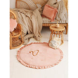 Soft Velvet Mat with Frill “Apricot” - Moi Mili