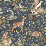 Woodland Forest Animals Dark Wallpaper