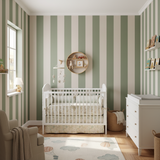 Portofino Stripes Green Nursery Wallpaper - Cozy Nursery