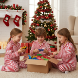 Luxury Classic Red & White Striped Christmas Pajamas for Kids