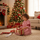 Luxury Classic Red & White Striped Christmas Pajamas for Kids