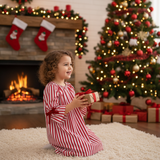 Luxury Classic Red & White Striped Christmas Pajamas for Kids