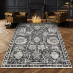Washable Area Rugs - Perfect for Living Room, Bedroom, Kids Room, Nursery - Stain & Water Resistant Non-Slip, Pet & Child Friendly, Vintage Tribal Area Rugs (Rust, 5' X 7')