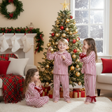 Luxury Classic Red & White Striped Christmas Pajamas for Kids