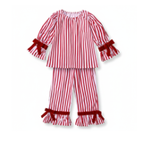Luxury Classic Red & White Striped Christmas Pajamas for Kids