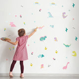 49Pcs/Set Cartoon Dinosaur Wall Stickers
