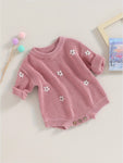 Baby Girls Flower Sweater Romper