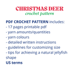 Christmas Deer Crochet Pattern ONLY PDF Reindeer Amigurimi Xmas Easy Crochet pattern