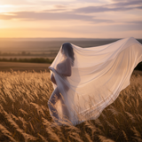 Sheer Chiffon Fabric Maternity Photography - Cozy Nursery