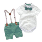 Formal Wedding Clothing Sets for Baby Boy Outfit Infant 3 6 12 18 24M Bodysuit Suspender Suit Toddler Kid Birthday Party Costume