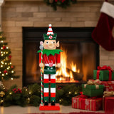 Christmas Elf Nutcracker – Hand-Painted Wooden Holiday Decoration | Festive Christmas Decor | Gift for Kids & Collectors