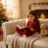 Luxury Velvet Christmas Red Pajamas & Robes for Kids Toddlers